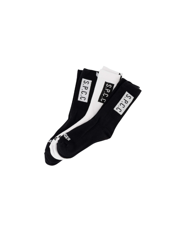 S.P.C.C Johnson Socks 3 Pack Black/White Men