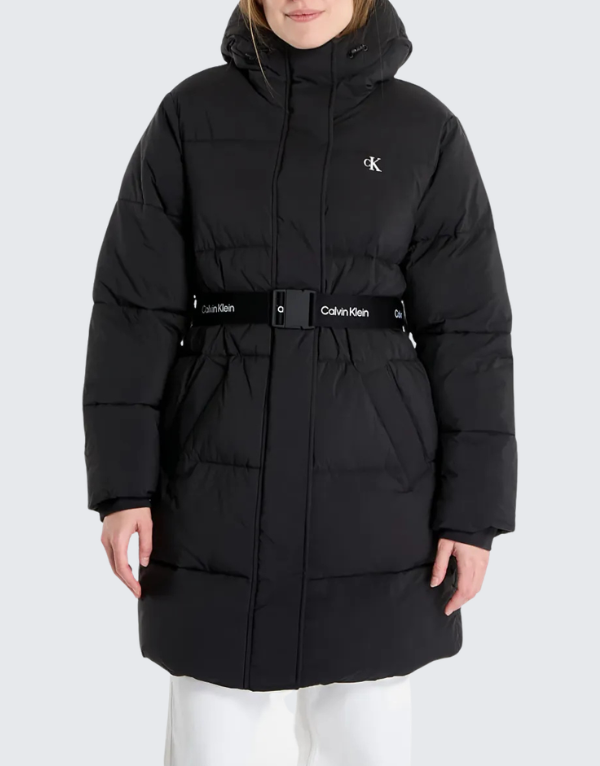 Calvin Klein Belted Midweight Puffer Jacket Black Women