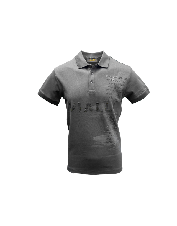 Vialli Ivotion Short Sleeve Golfer Charcoal Men