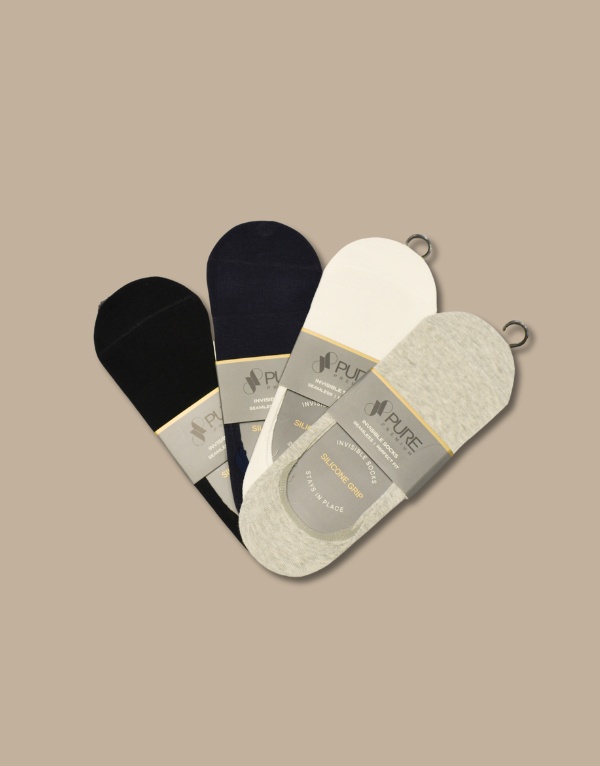 Pure Premium Secret Socks White Men