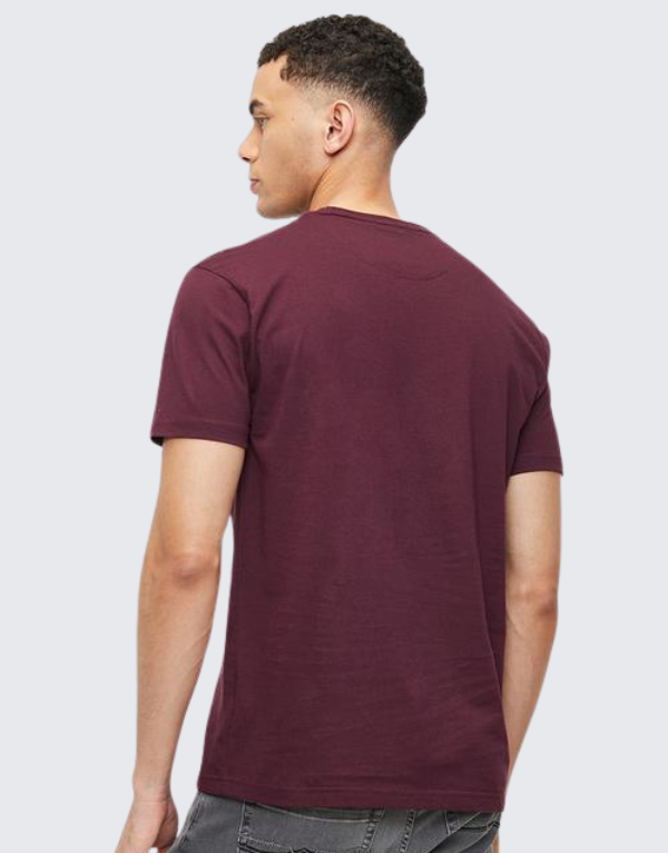 Polo Logo Badge Short Sleeve T-Shirt In Burgundy Men