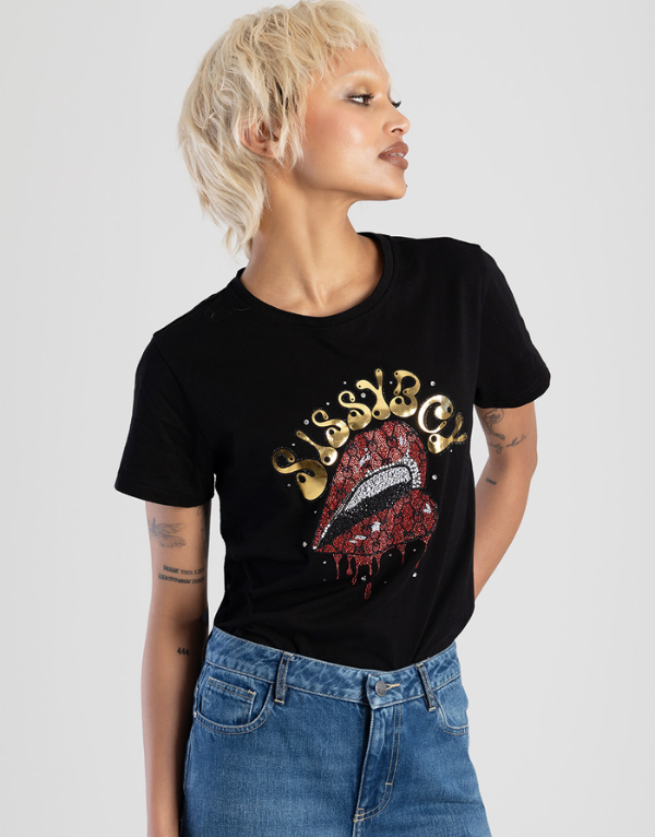 Sissy Boy Regular Fit Short Sleeve T-Shirt Black womens