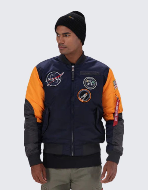 Alpha Nasa Hornet Jacket 002 In Navy Mens
