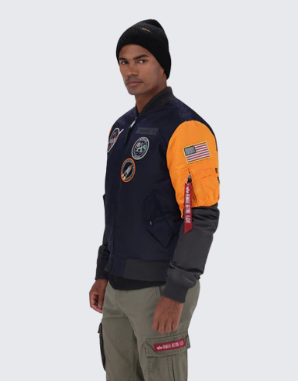 Alpha Nasa Hornet Jacket 002 In Navy Mens