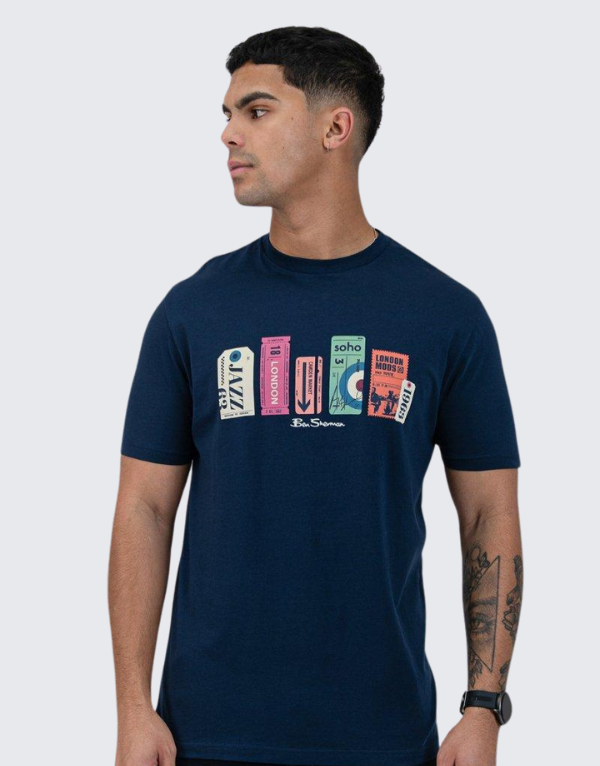 Ben Sherman Tour Tickets T-Shirt Navy Men