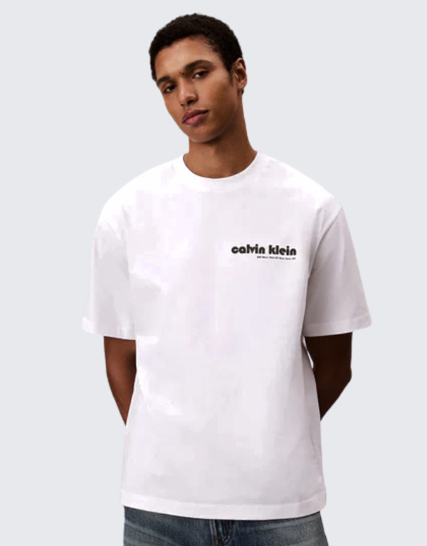Calvin Klein Bauhaus Graphic Short Sleeve T-Shirt White Men