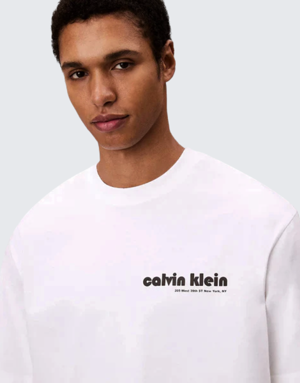 Calvin Klein Bauhaus Graphic Short Sleeve T-Shirt White Men