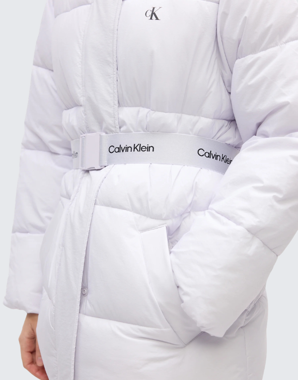 Calvin Klein Belted Midweight Puffer Jacket Lilac Women