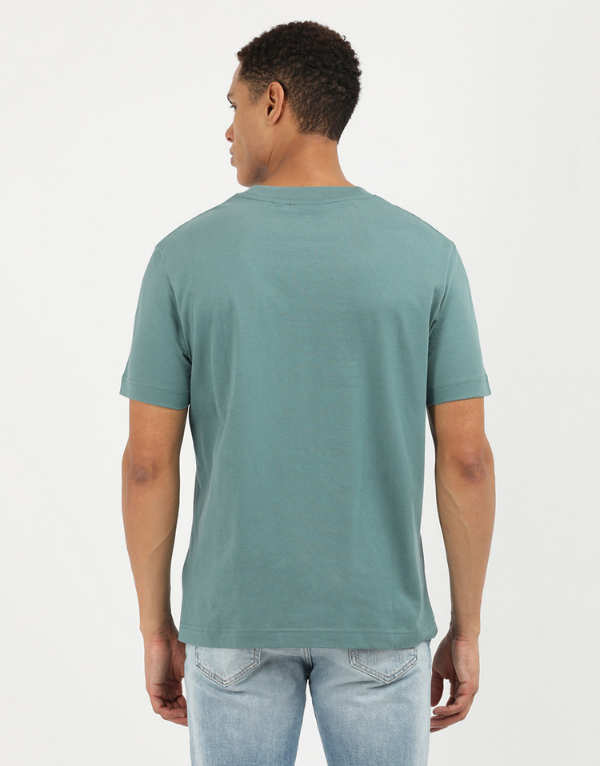 Calvin Klein Chenille Monologo T-Shirt In Teal Men