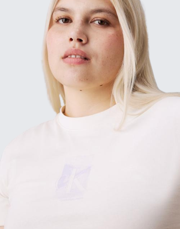 Calvin Klein Diffused Regular T-Shirt Ivory Womens