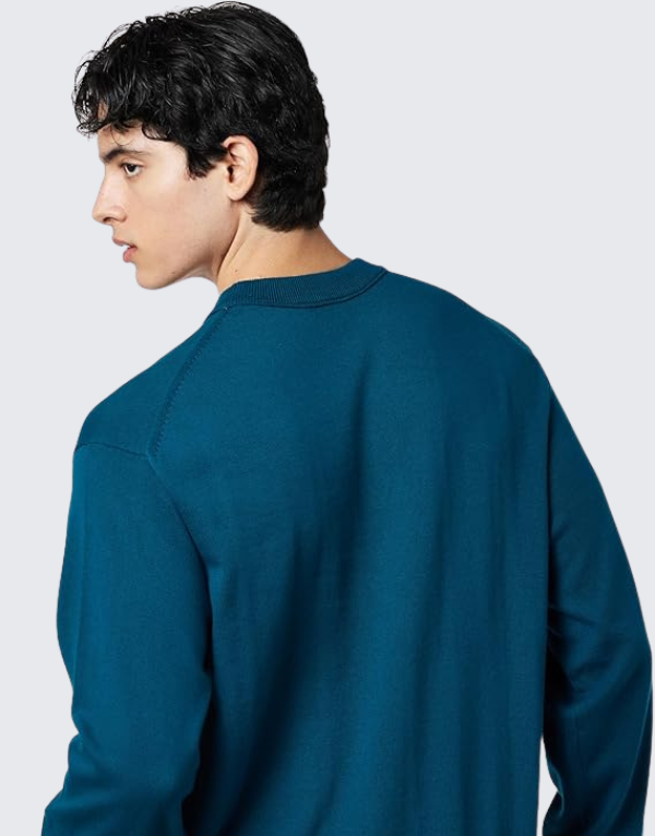 Calvin Klein Easy Cotton Crew Neck Sweater Teal Men