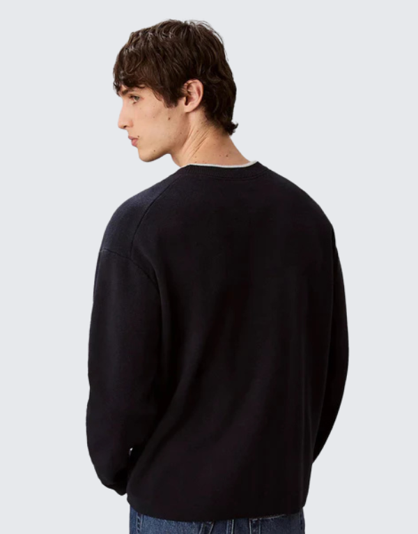 Calvin Klein Embossed Logo Sweater Navy Men