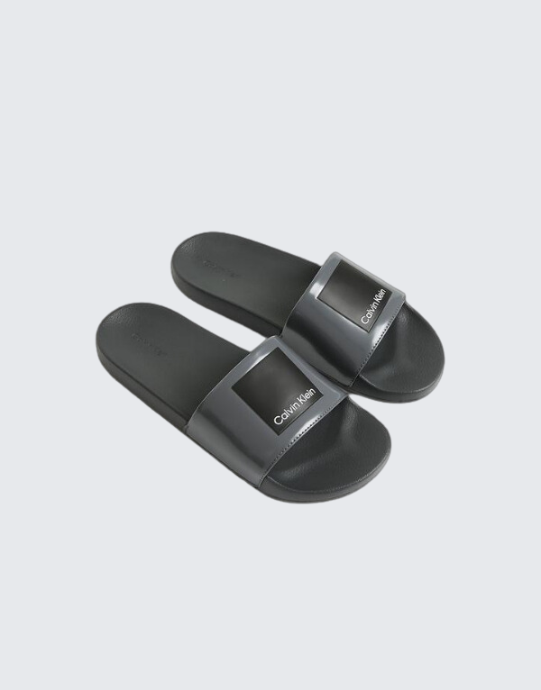 Calvin Klein Pool Slide High Frequency Logo Dark Men