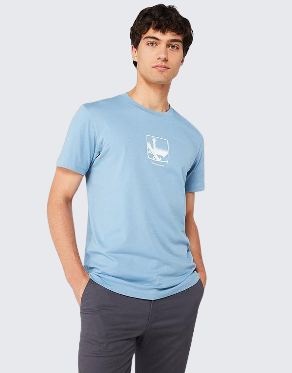 Calvin Klein Outline Monogram Logo T-Shirt Teal Men