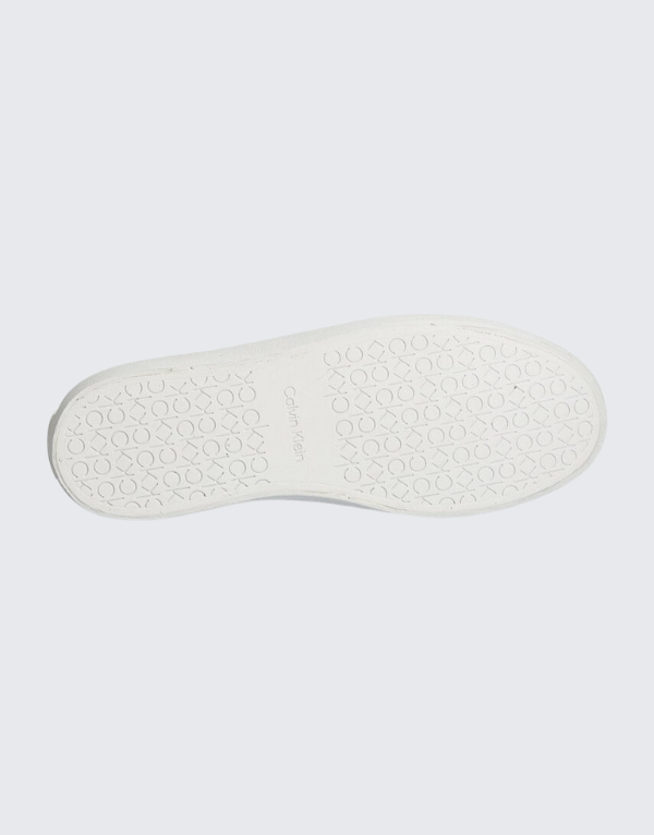 Calvin Klein Vulcanized Lace-Up Mono Sneakers In White Men