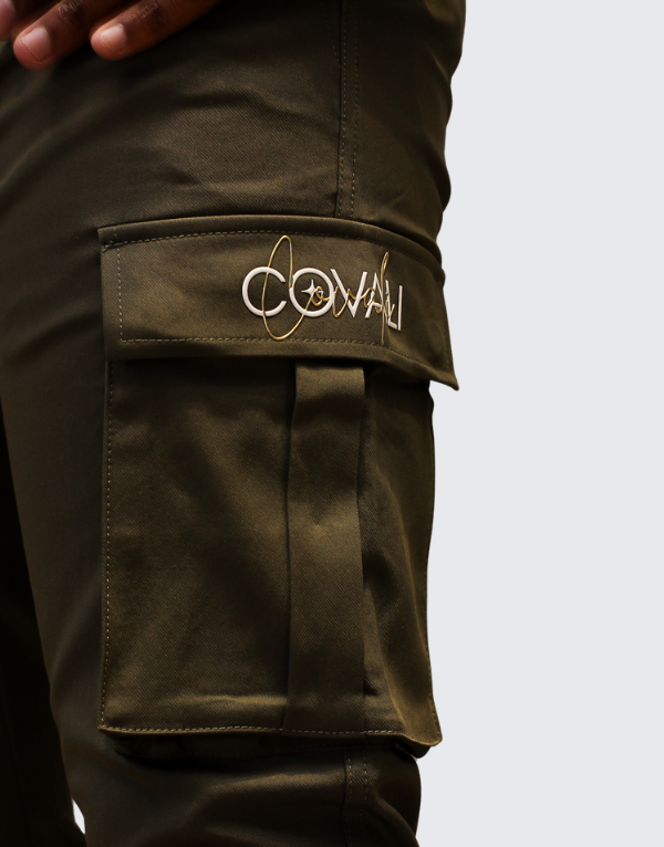 Covali Cargo Pants In Military Green For Men
