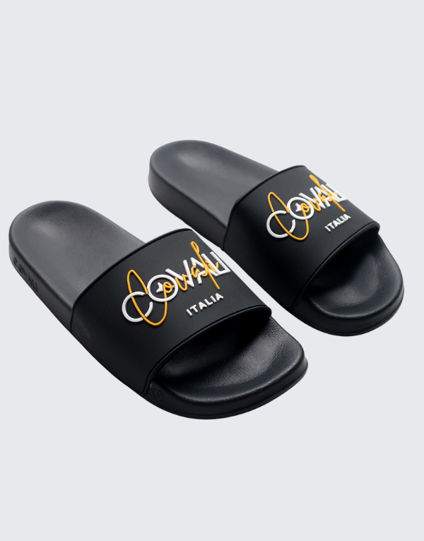 Covali Formato Slide Sandals In Black For Men