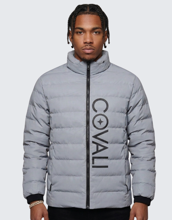 reflective donna karan puffer jacket Covali Inverno Puffer Jacket Grey Men