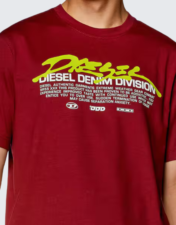 Diesel T-Just L3 Short Sleeve T-Shirt In 40Y Men