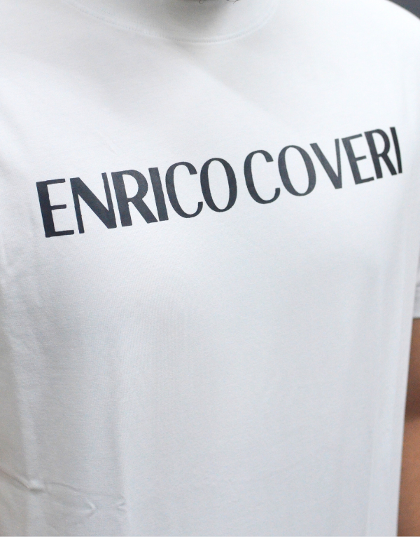 Enrico Coveri Bling Short Sleeve T-Shirt White Men