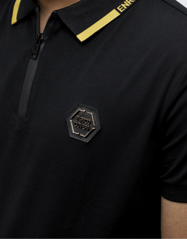 Enrico Coveri Short Sleeve Golfers 10 Black Men