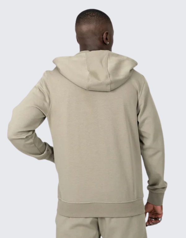 Fade Essential Zip Hooded Sweater Taupe Brown Men