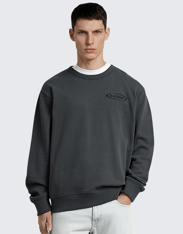G-Star Raw 90S Logo Sweater Petrol Men