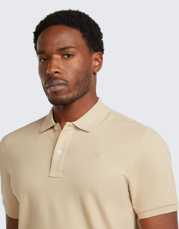 G-Star Raw Dunda Slim Fit Short Sleeve Polo Shirt Cream