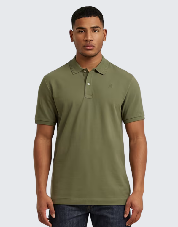 G-Star Raw Dunda Slim Fit Short Sleeve Polo Shirt Four Leaf Men