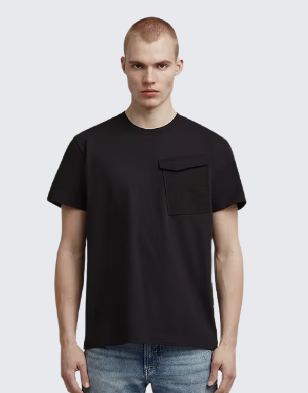 G-Star Raw Fabric Mix Short Sleeve T-Shirt Dark Black Men