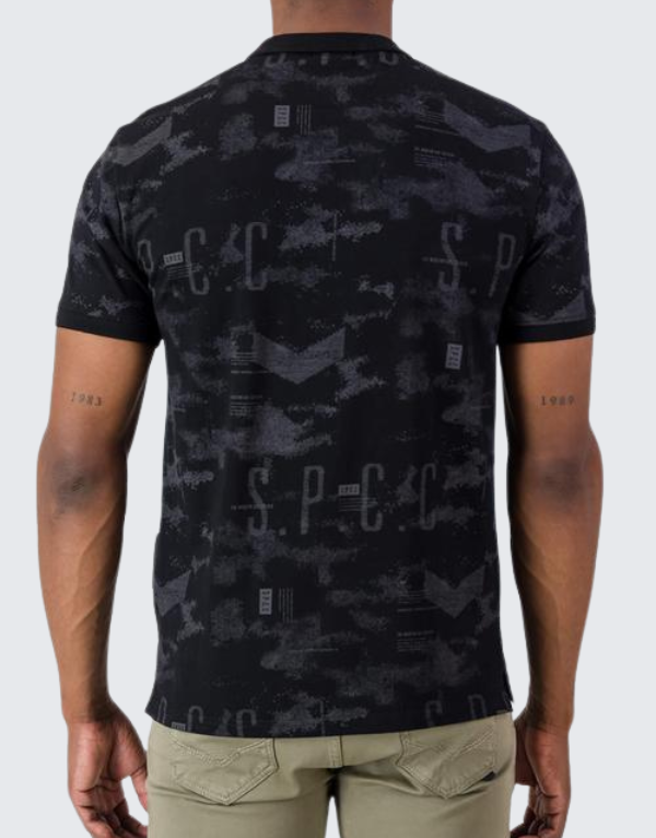 S.P.C.C. Ackroyd Short Sleeve Golfer In Black