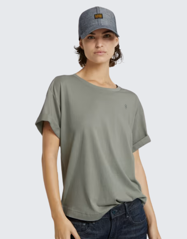 G-Star Raw Rolled Up Short Sleeve T-Shirt Granite Green
