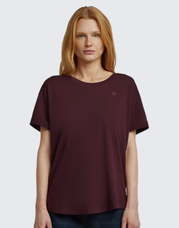 G-Star Raw Rolled Up Short Sleeve T-Shirt Maroon