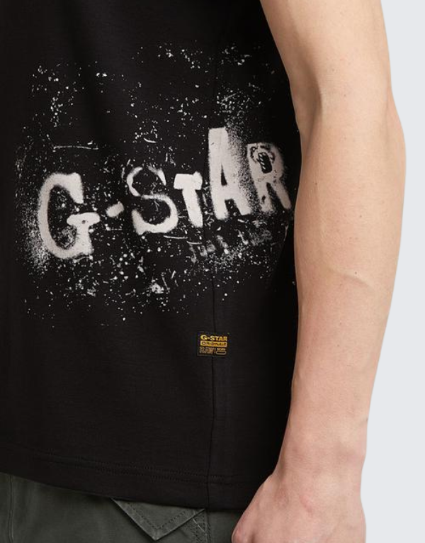 G-Star Raw Sprayed Short Sleeve T-Shirt In Dark Black Men