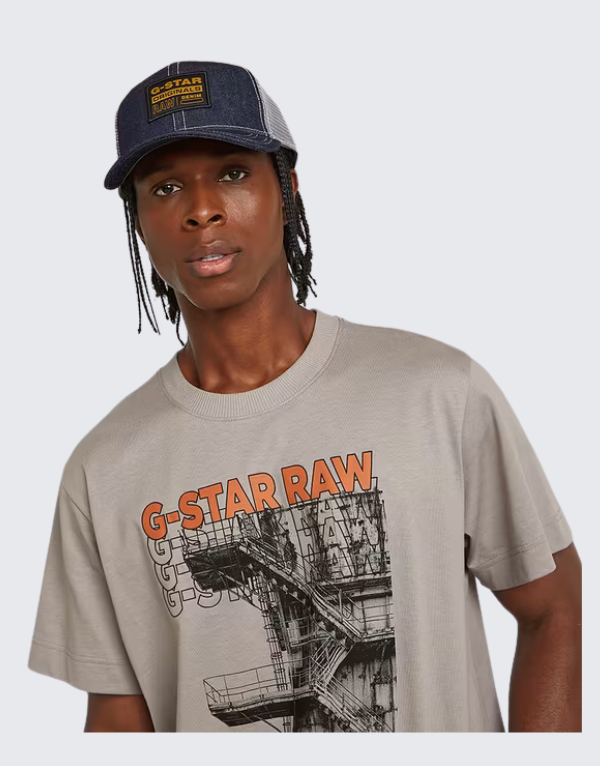 G-Star Raw Stairs Loose Fit Short Sleeve T-Shirt In Grey Alloy For Men