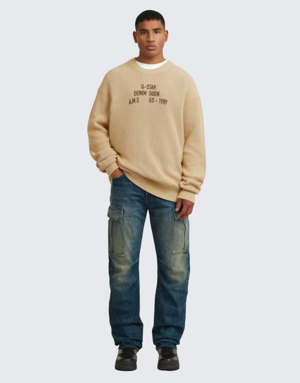 G-Star Raw Stencil Graphic Loose Fit Sweater Elephant Skin