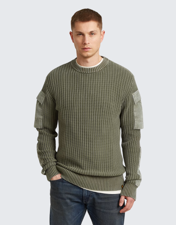 G-Star Raw Woven Mix Sweater Shadow Olive Men