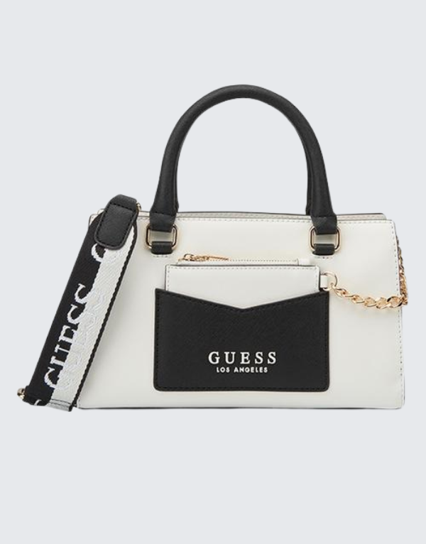 Guess Bandera Satchel Bag In White Women