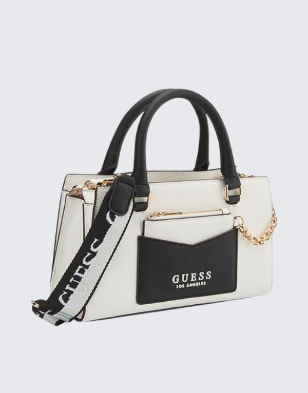 Guess Bandera Satchel Bag In White Women