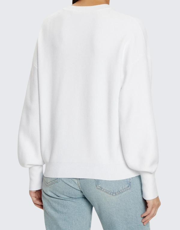 Guess Ladies Kate 4G Logo Sweater In White Women