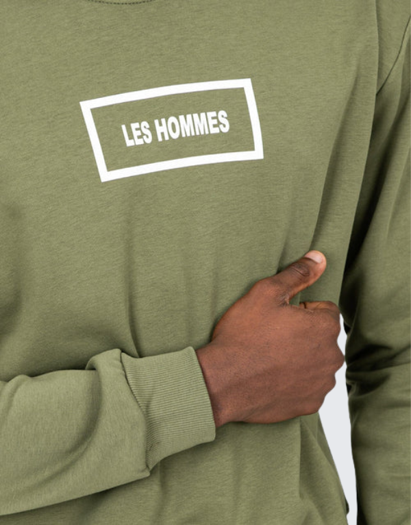 Les Hommes Logo Sweater Green Men
