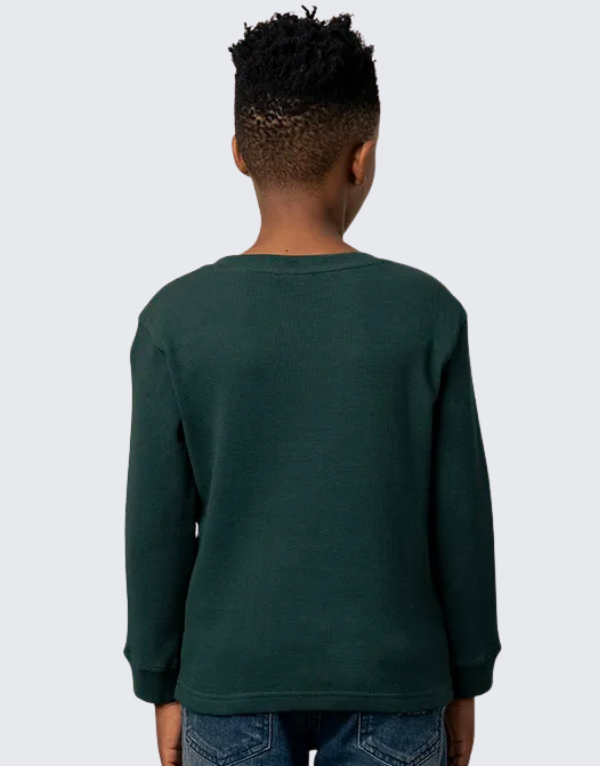 Polo Boys Patrick Text Long Sleeve T-Shirt In Forest Green Kids