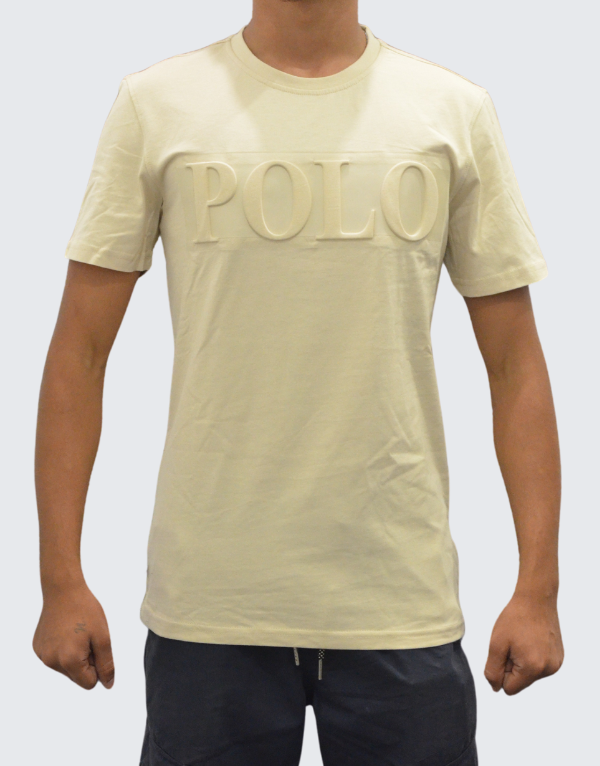 Polo Embossed Short Sleeve T-Shirt In Stone Men