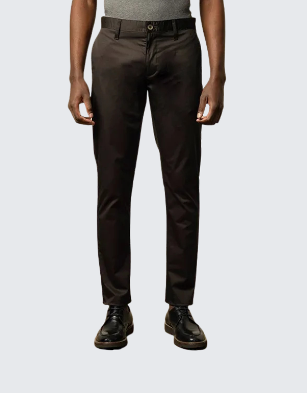 Polo Essential Slim Leg Chino Pants In Chocolate