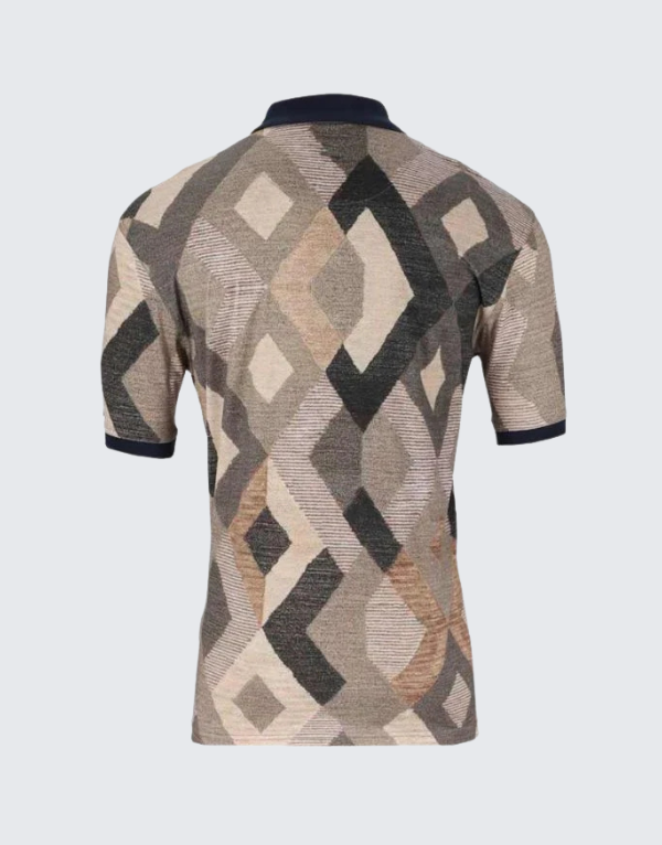 Polo Geometric Short Sleeve Golfer In Light Brown Men