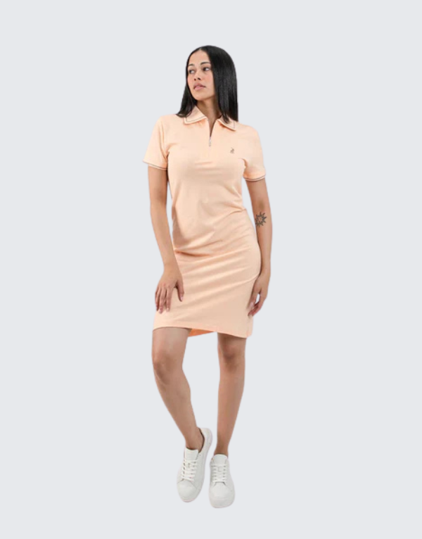 Polo Julia Golfer Dress In Pale Peach Womens