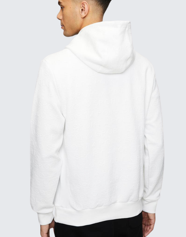 Polo Men's Sport Long Sleeve Fleece Hoodie White Men