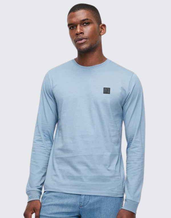 Polo Men's Essential Crew Long Sleeve T-Shirt In Blue Men