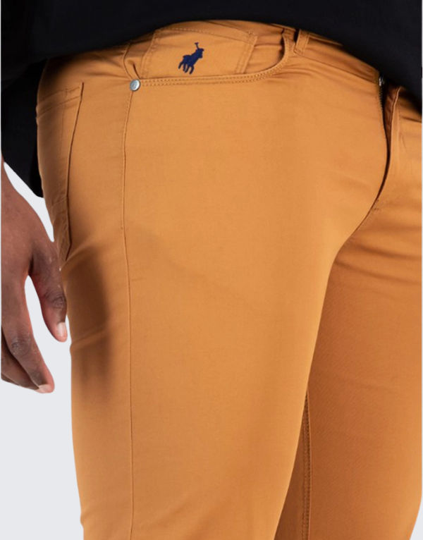 Polo Overdyed Twill Five Pocket Pants In Camel Men