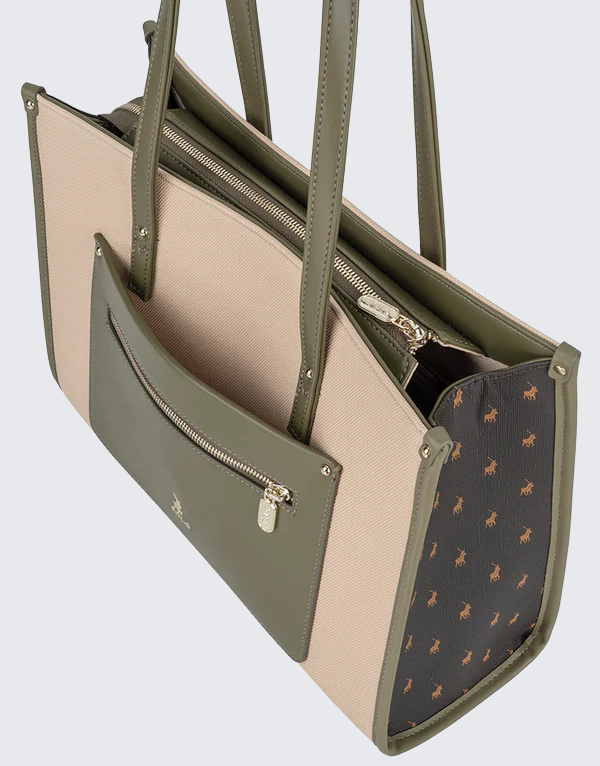 Polo Palma Book Tote Bag Olive Women